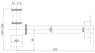 Сифон для раковины ABBER чёрный матовый AF0032B